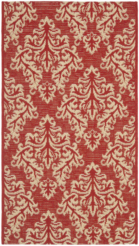 Safavieh Courtyard 2'-0" x 3'-7" Rug in Red / Creme