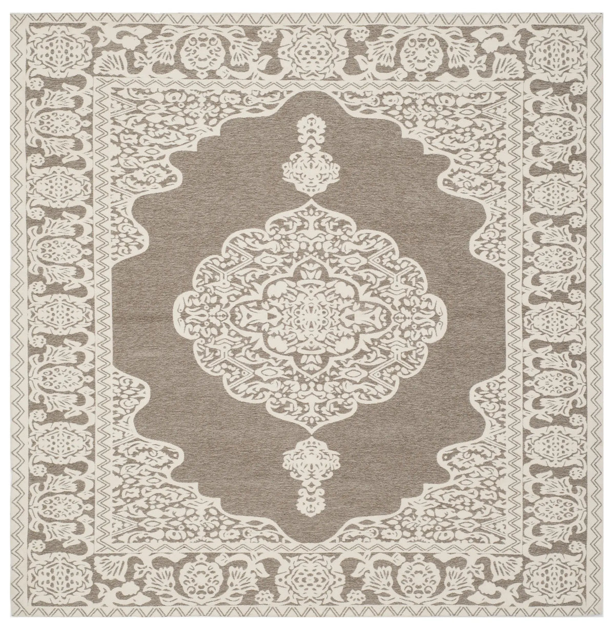 Safavieh Marbella 6'-0" x 6'-0" Rug in Light Grey / Ivory