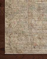 Loloi Sonnet Snn-04 Moss/Natural Rug - corner on wood