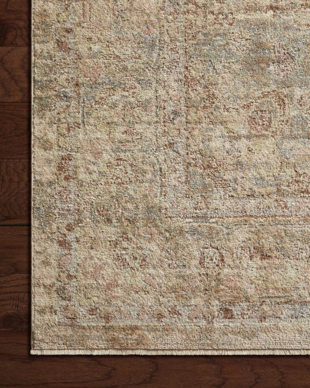 Loloi Sonnet Snn-04 Moss/Natural Rug - corner on wood