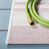 Safavieh Courtyard 4'-0" x 5'-7" Rug in Ivory / Soft Pink
