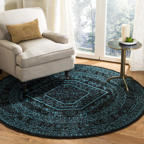 Safavieh Adirondack 6'-0" x 6'-0" Rug in Black / Teal