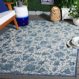 Safavieh Courtyard 5'-3" x 7'-7" Rug in Grey / Navy