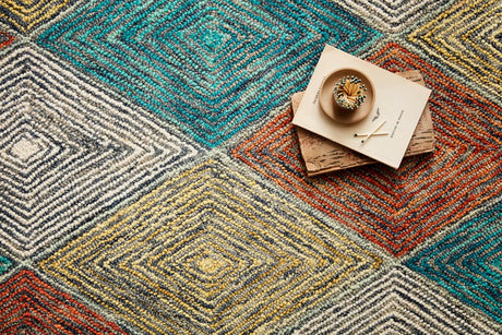 Loloi Spectrum Spe-02 Sunset/Ocean Rugs - styled aerial 1