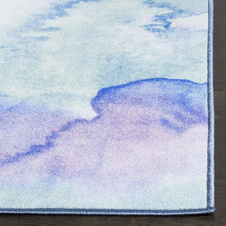 Safavieh Paint Brush 4'-4" x 6'-0" Rug in Blue / Lavender