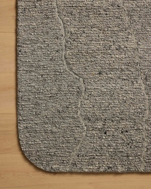 Loloi Otis OTT-03 Mist / Grey Rug - corner on wood