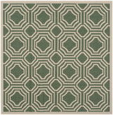 Safavieh Courtyard 5'-3" x 5'-3" Rug in Dark Green / Beige