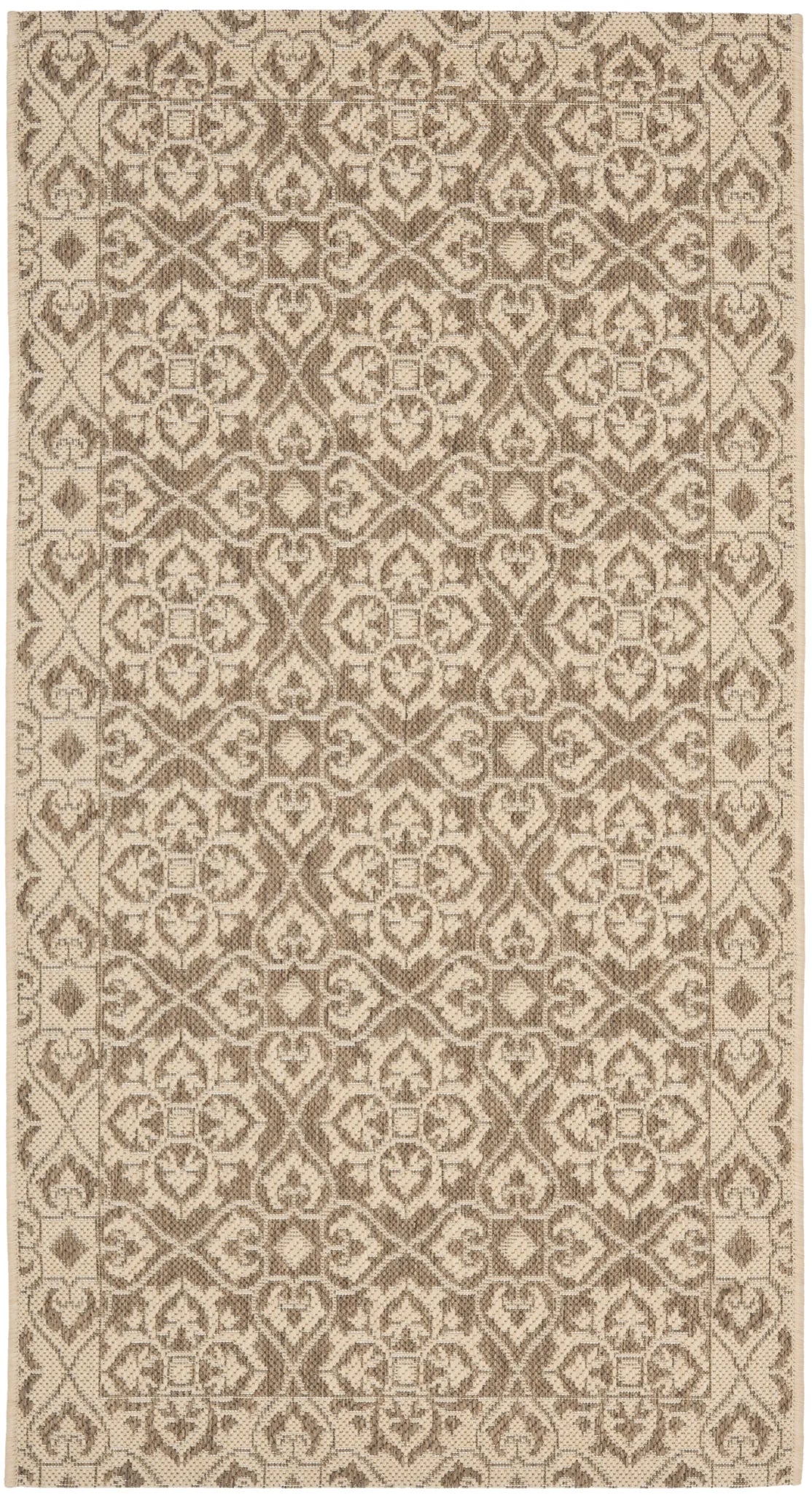 Safavieh Courtyard 2'-7" x 5'-0" Rug in Brown / Creme