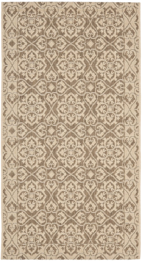 Safavieh Courtyard 2'-7" x 5'-0" Rug in Brown / Creme