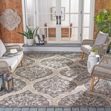 Safavieh Courtyard 6'-7" x 9'-6" Rug in Black / Grey