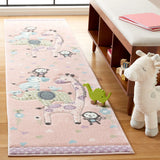 Safavieh Carousel Kids 100 2'-0" x 8'-0" Rug in Blush Pink