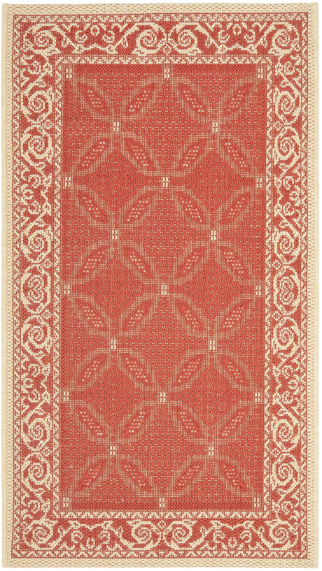 Safavieh Courtyard 2'-0" x 3'-7" Rug in Red / Natural