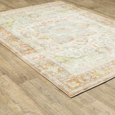 Oriental Weavers Sphinx Savoy 28101 Orange/ Blue Rugs - angle detail