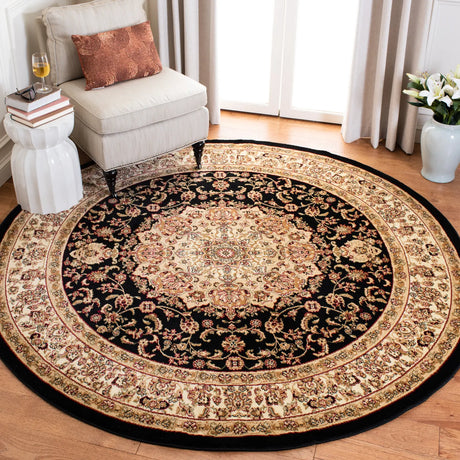 Safavieh Lyndhurst 7'-0" x 7'-0" Rug in Black / Ivory