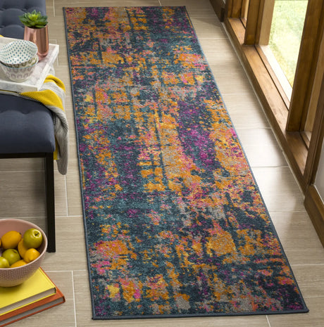Safavieh Madison 2'-3" x 8'-0" Rug in Blue / Orange