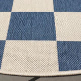 Safavieh Courtyard 6'-7" x 6'-7" Rug in Blue / Beige