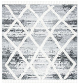 Safavieh Moroccan Tassel Shag 6'-7" x 6'-7" Rug in Grey / Ivory