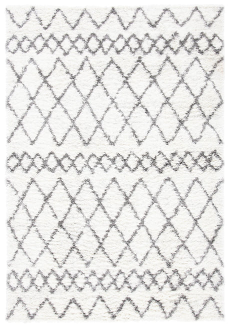Safavieh Berber Shag 4'-0" x 6'-0" Rug in Ivory / Grey