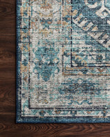Loloi Skye Sky-03 Denim/Natural Rugs - corner on wood