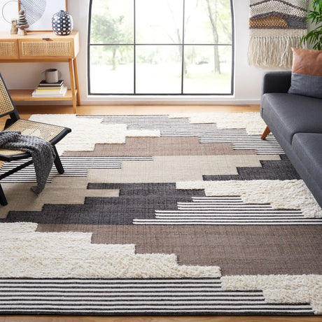 Safavieh Kenya 10'-0" x 14'-0" Rug in Black / Ivory