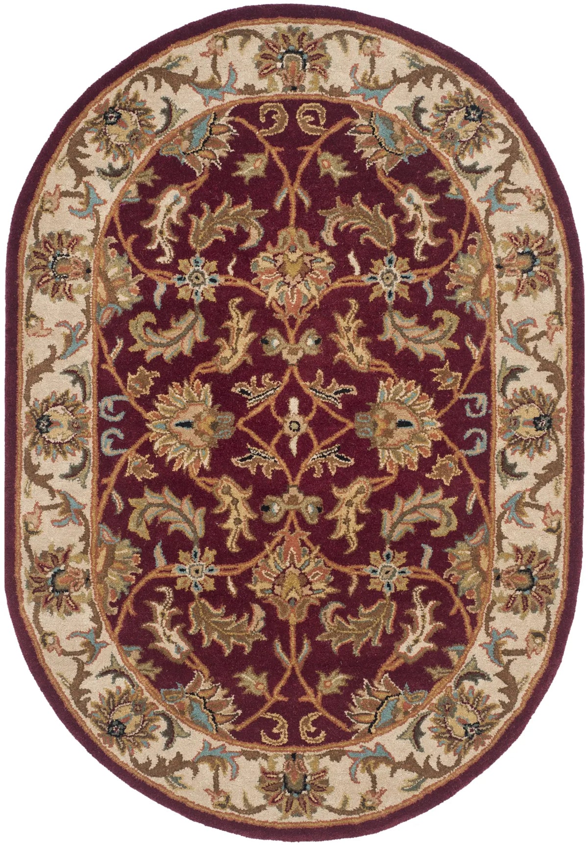 Safavieh Heritage 4'-6" x 6'-6" Rug in Red / Ivory