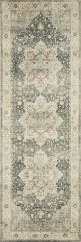 Loloi Rosette Ros-09 Slate/Ivory Rugs - runner flat