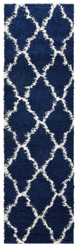 Safavieh Sgd-Dallas Shag 2'-3" x 10'-0" Rug in Navy / Ivory