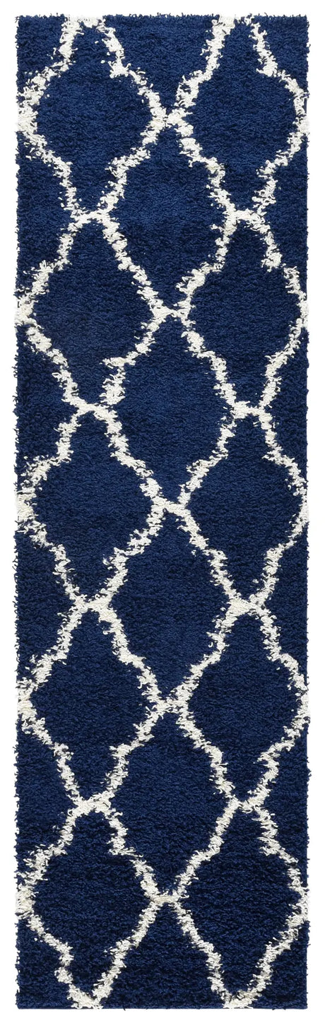 Safavieh Sgd-Dallas Shag 2'-3" x 10'-0" Rug in Navy / Ivory