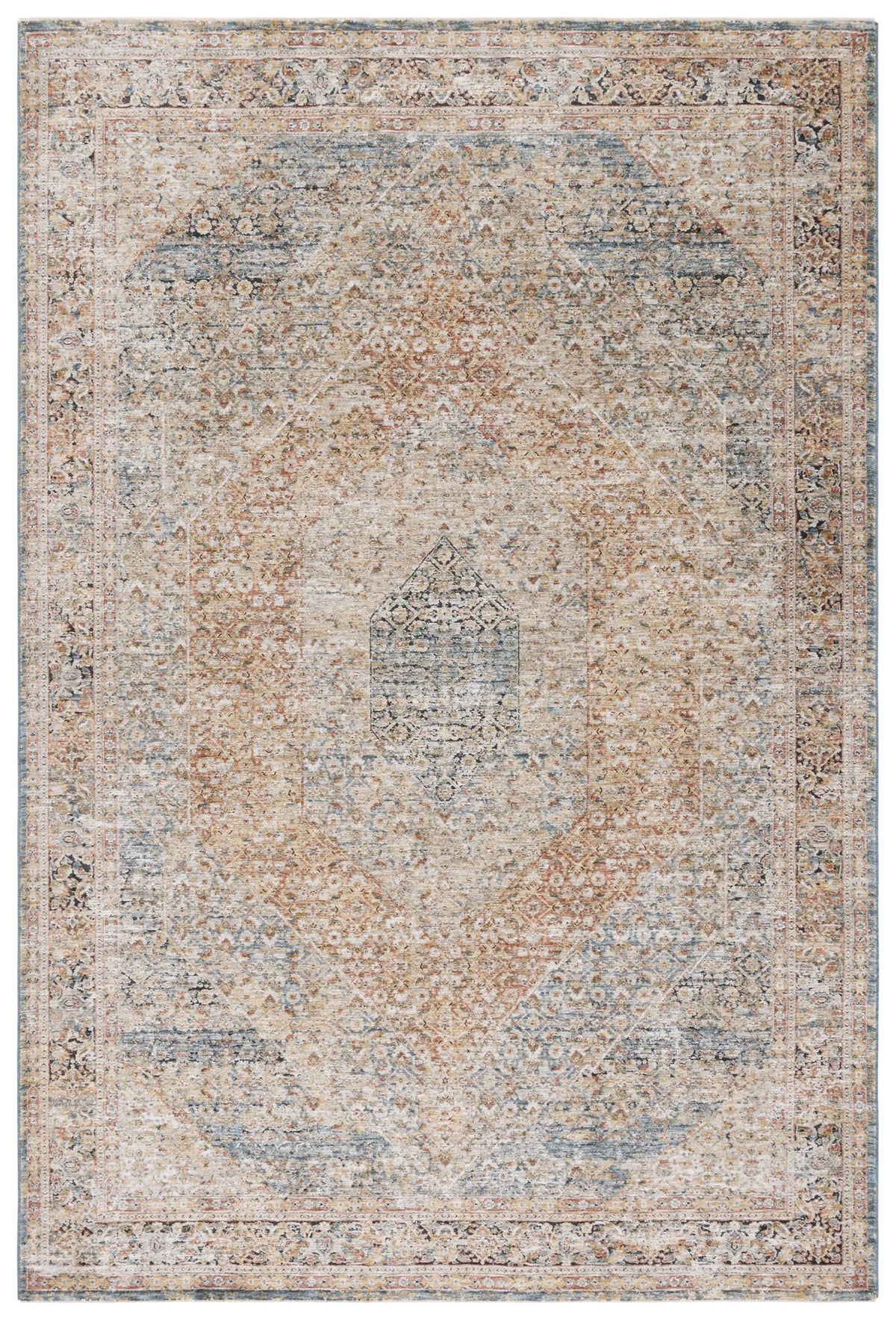 Safavieh Silverado 4'-0" x 6'-0" Rug in Blue / Rust