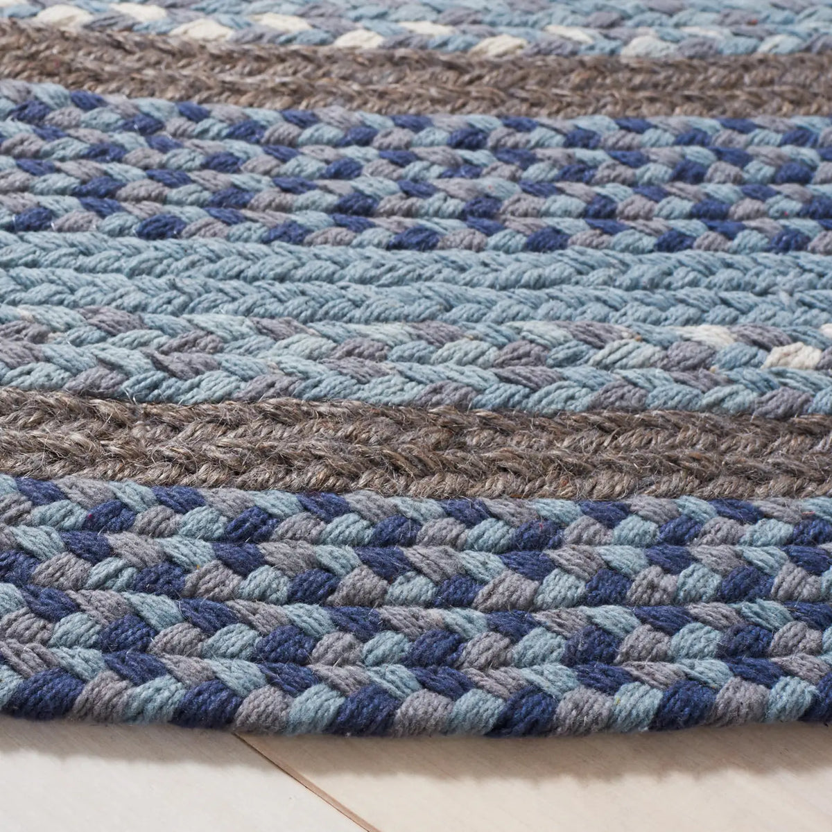 Safavieh Braided 5'-0" x 5'-0" Rug in Blue / Grey
