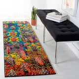 Safavieh Fiesta Shag 2'-3" x 8'-0" Rug in Turquoise / Multi