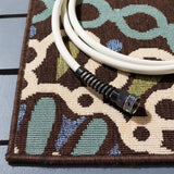 Safavieh Veranda 5'-3" x 7'-7" Rug in Chocolate / Blue