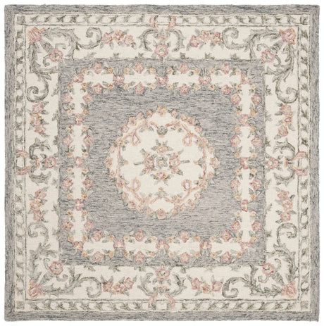 Safavieh Micro-Loop 5'-0" x 5'-0" Rug in Grey / Ivory