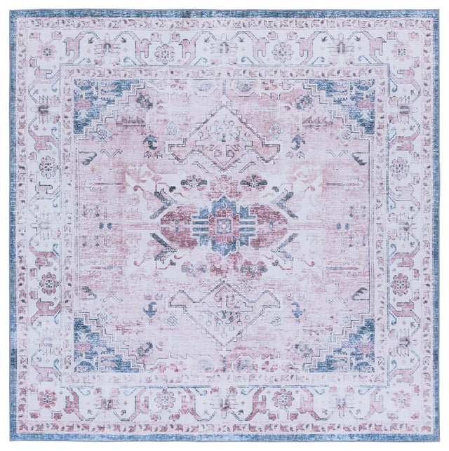 Safavieh Tucson 6'-0" x 6'-0" Rug in Light Pink / Blue