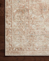 Loloi Sonnet Snn-04 Terracotta/Natural Rug - corner on wood