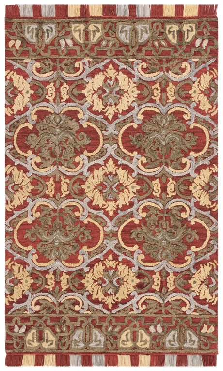 Safavieh Blossom 4'-0" x 6'-0" Rug in Red / Gold