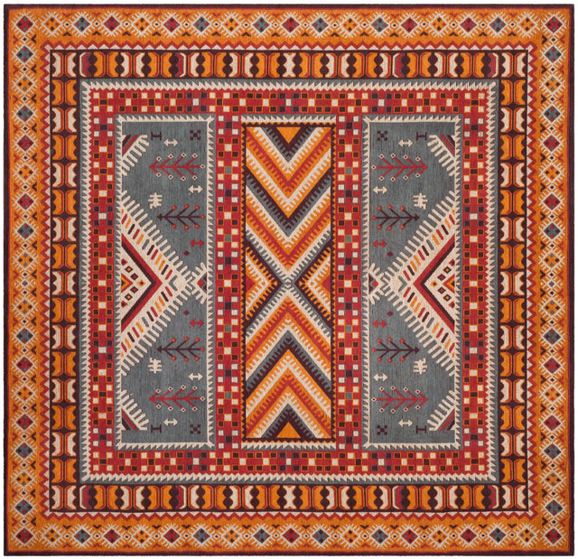 Safavieh Classic Vintage 6'-0" x 6'-0" Rug in Slate / Mustard