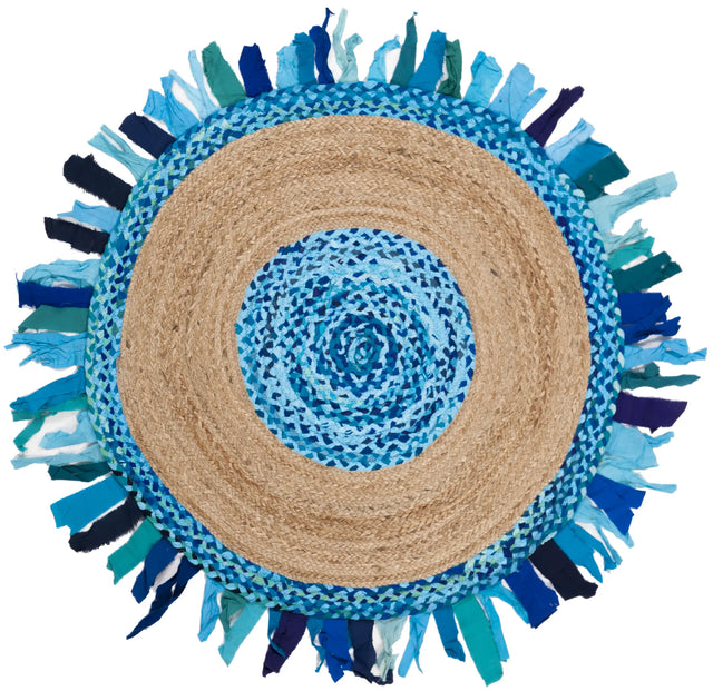 Safavieh Cape Cod 3'-0" x 3'-0" Rug in Turquoise / Natural