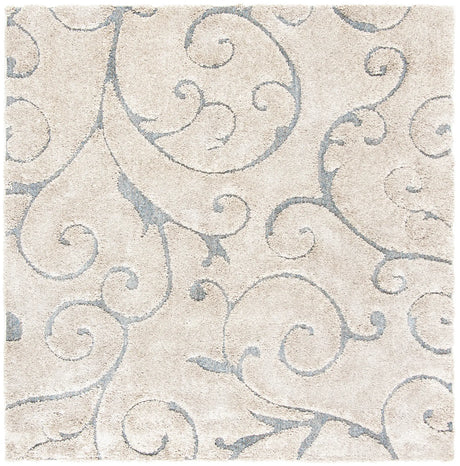 Safavieh Florida Shag 6'-7" x 6'-7" Rug in Beige / Blue Grey