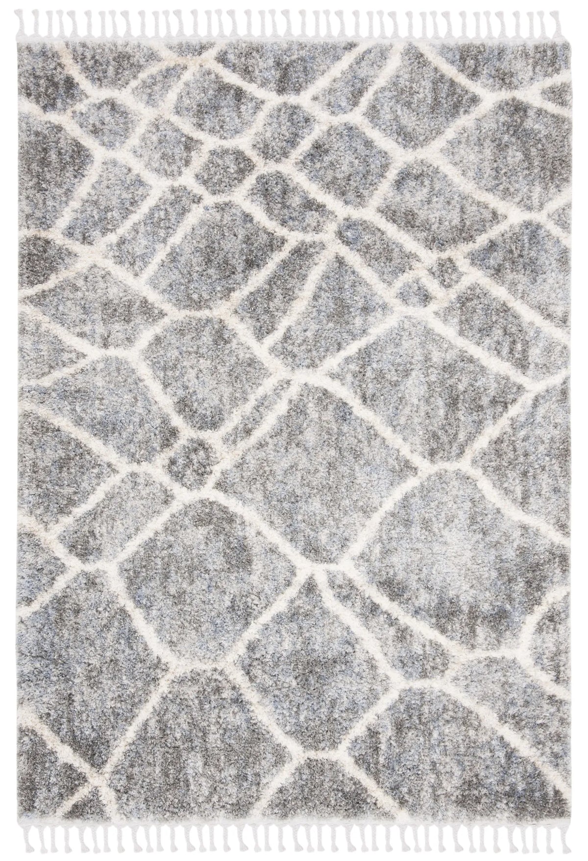 Safavieh Berber Fringe Shag 5'-3" x 7'-6" Rug in Grey / Cream