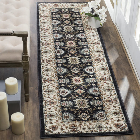 Safavieh Lyndhurst 2'-3" x 10'-0" Rug in Navy / Creme