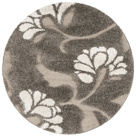 Safavieh Florida Shag 4'-0" x 4'-0" Rug in Smoke / Beige