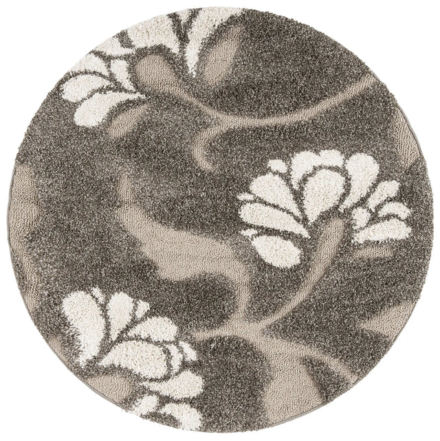 Safavieh Florida Shag 4'-0" x 4'-0" Rug in Smoke / Beige