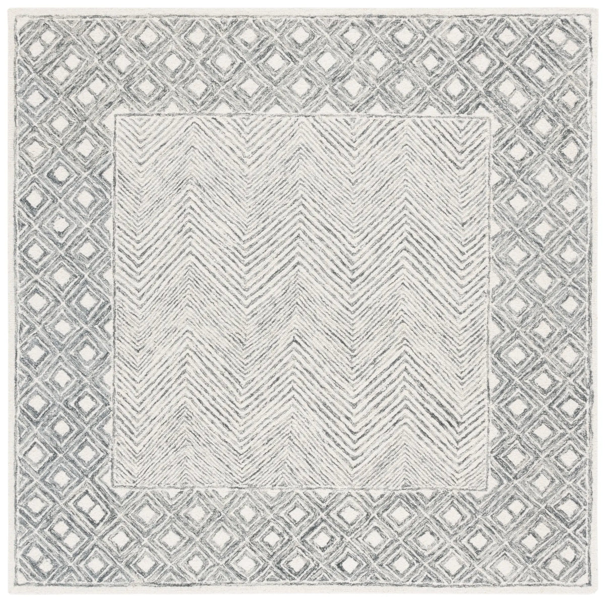 Safavieh Ebony 6'-0" x 6'-0" Rug in Grey / Ivory