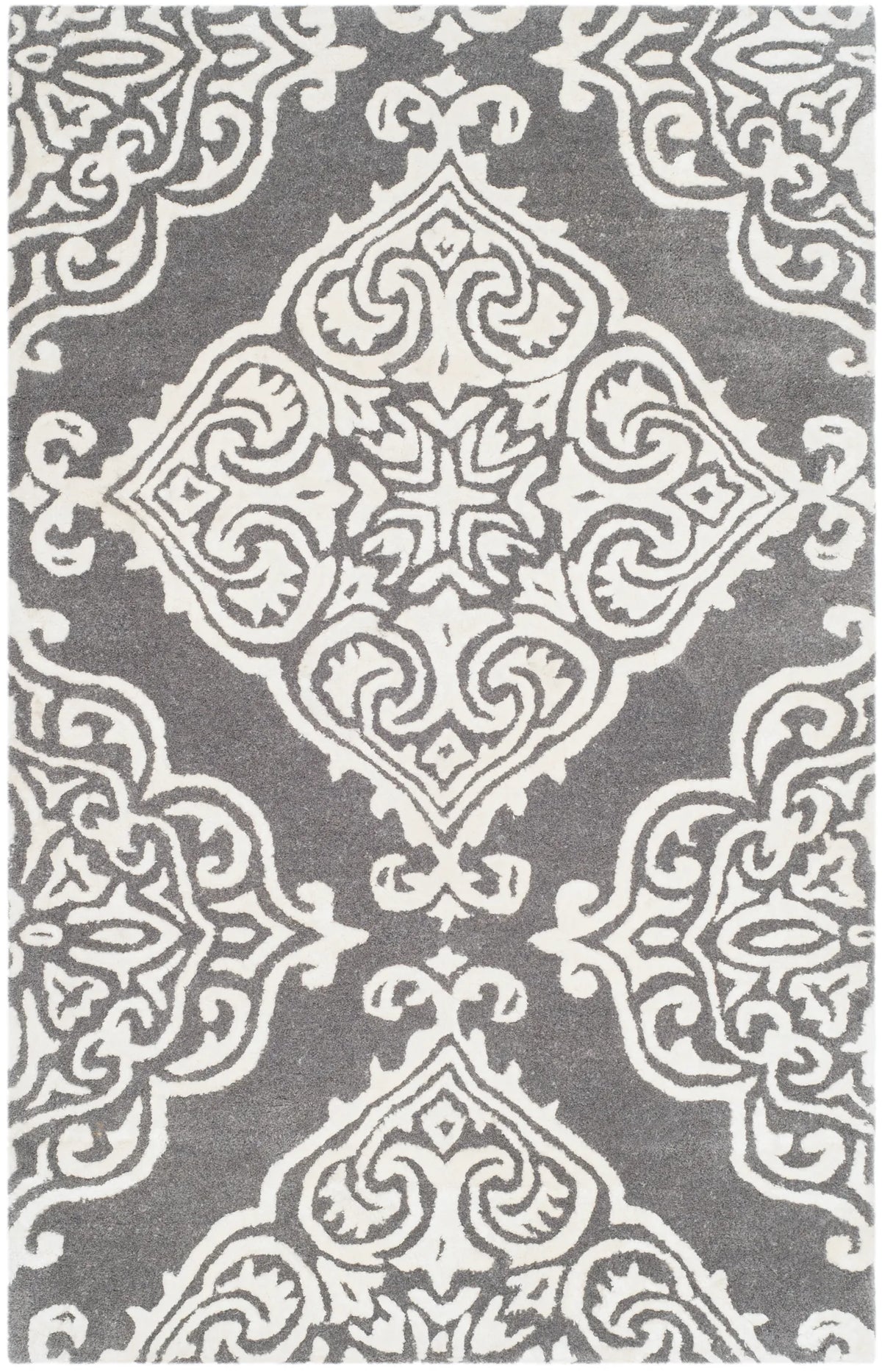 Safavieh Glamour 2'-0" x 3'-0" Rug in Dark Grey / Ivory