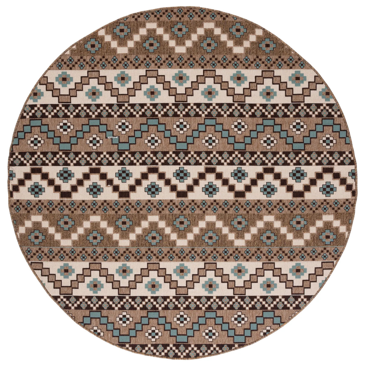 Safavieh Veranda 6'-7" x 6'-7" Rug in Creme / Brown