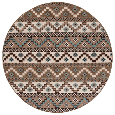 Safavieh Veranda 6'-7" x 6'-7" Rug in Creme / Brown