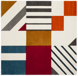Safavieh Hollywood 6'-7" x 6'-7" Rug in Ivory / Peacock Blue