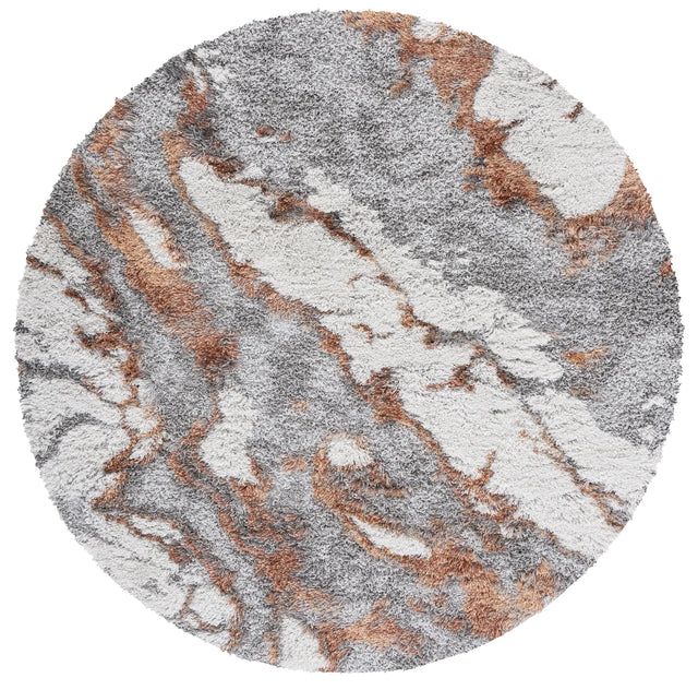 Safavieh Horizon Shag 800 10'-0" x 10'-0" Rug in Grey / Rust