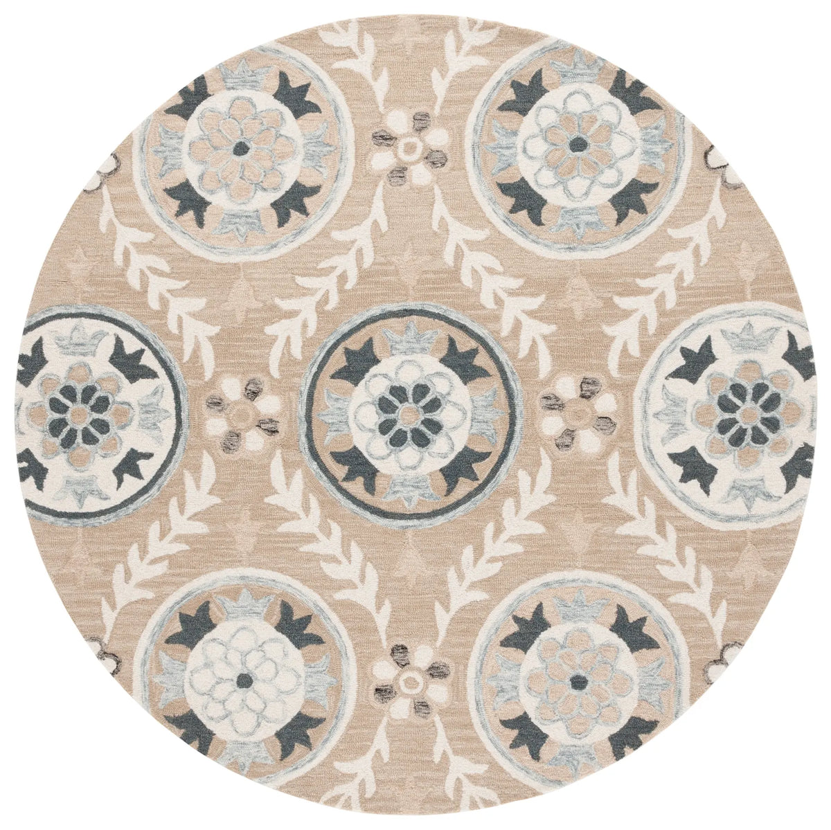 Safavieh Jardin 6'-0" x 6'-0" Rug in Beige / Ivory